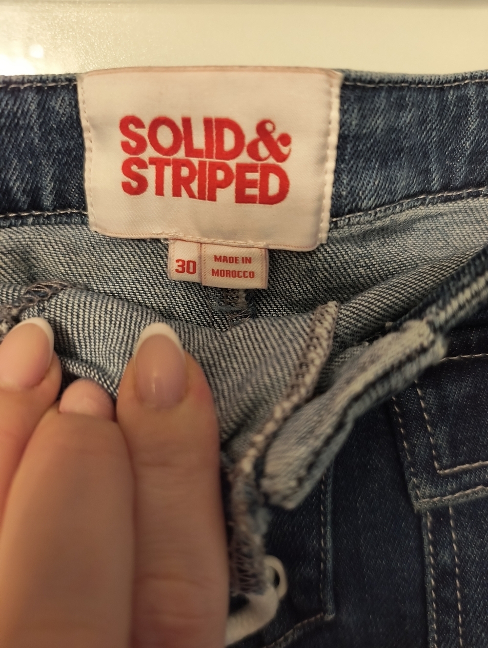 Solid & Striped Women's Lace-Up Blue Denim Shorts Sz 30 - Picture 6 of 8